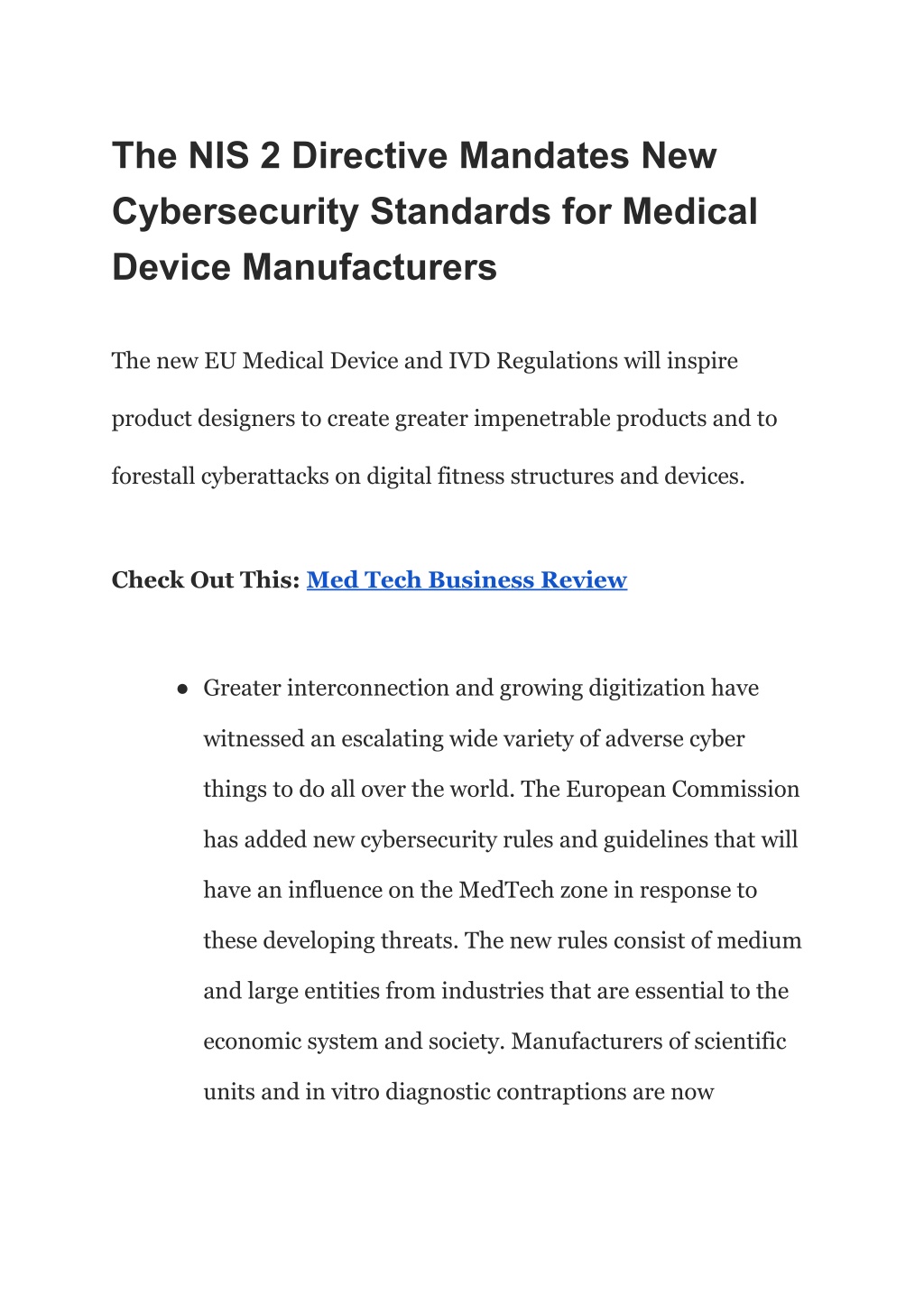 PPT The NIS 2 Directive Mandates New Cybersecurity Standards For