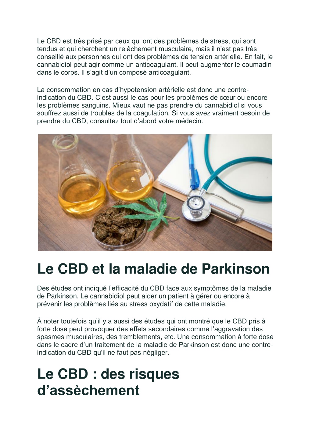 PPT CBD Quelles Sont Les Contre Indications PowerPoint