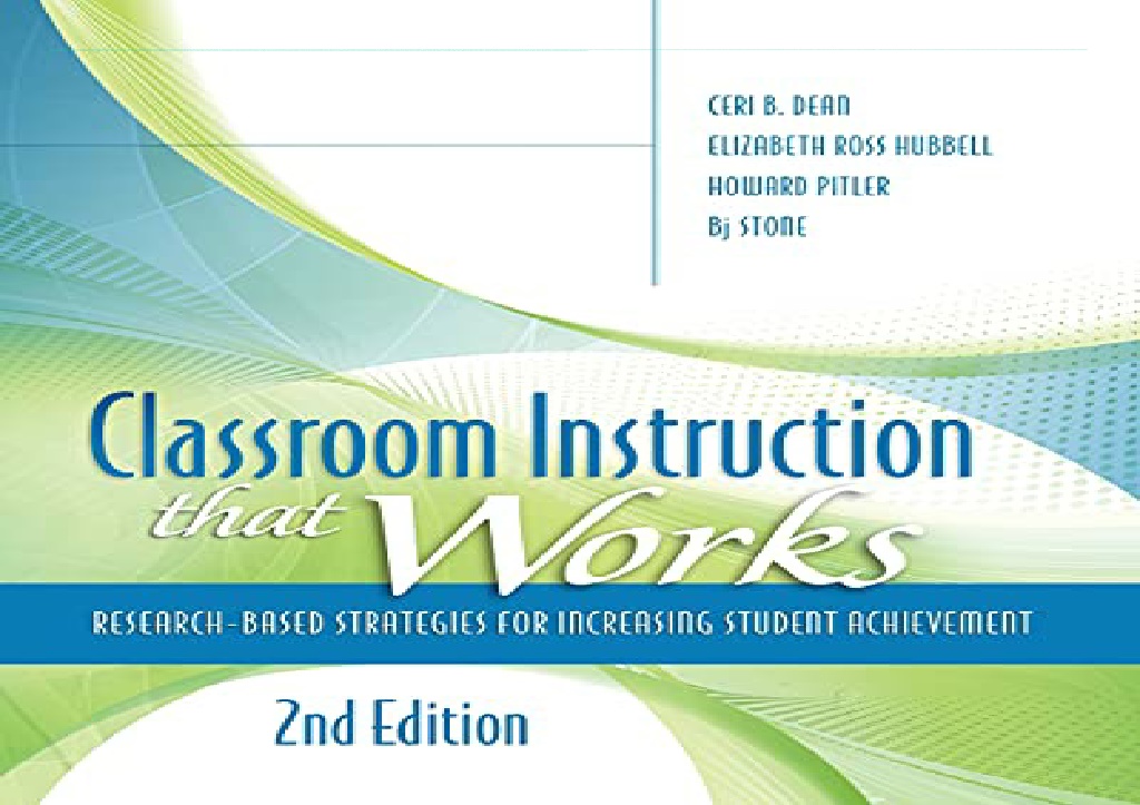 PPT PDF BOOK Classroom Instruction That Works Research Based