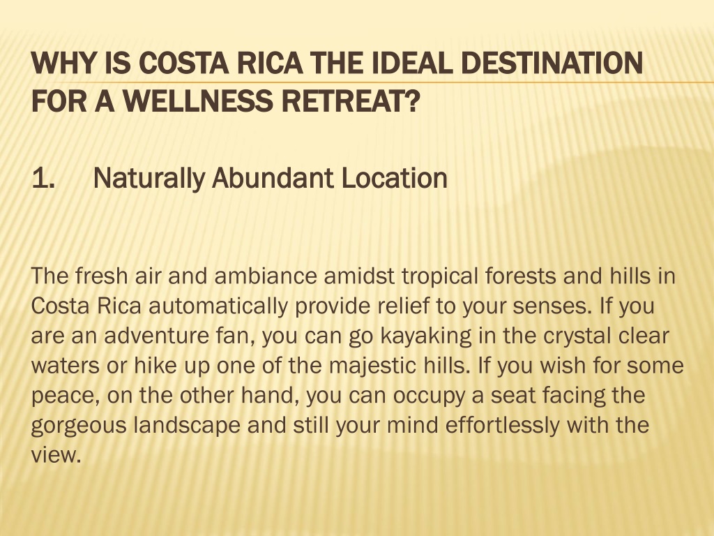 PPT Why Costa Rica Should Be Your Next Wellness Destination Mind