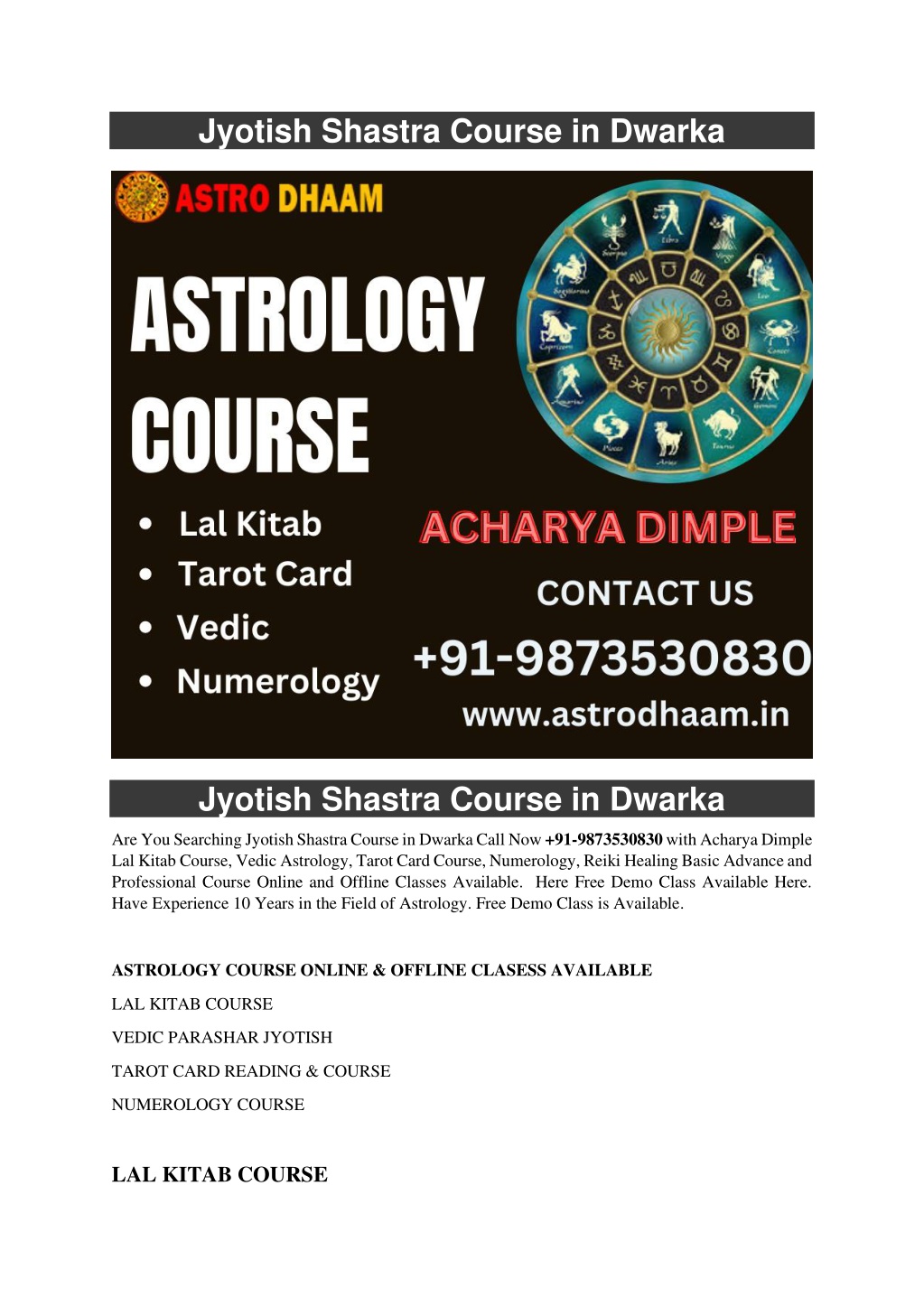 PPT Jyotish Shastra Course In Dwarka 91 9873530830 PowerPoint