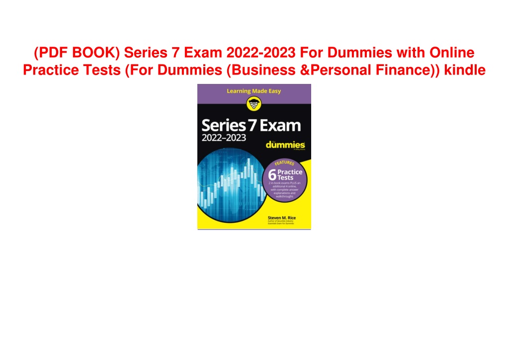 Ppt Pdf Book Series Exam For Dummies With Online