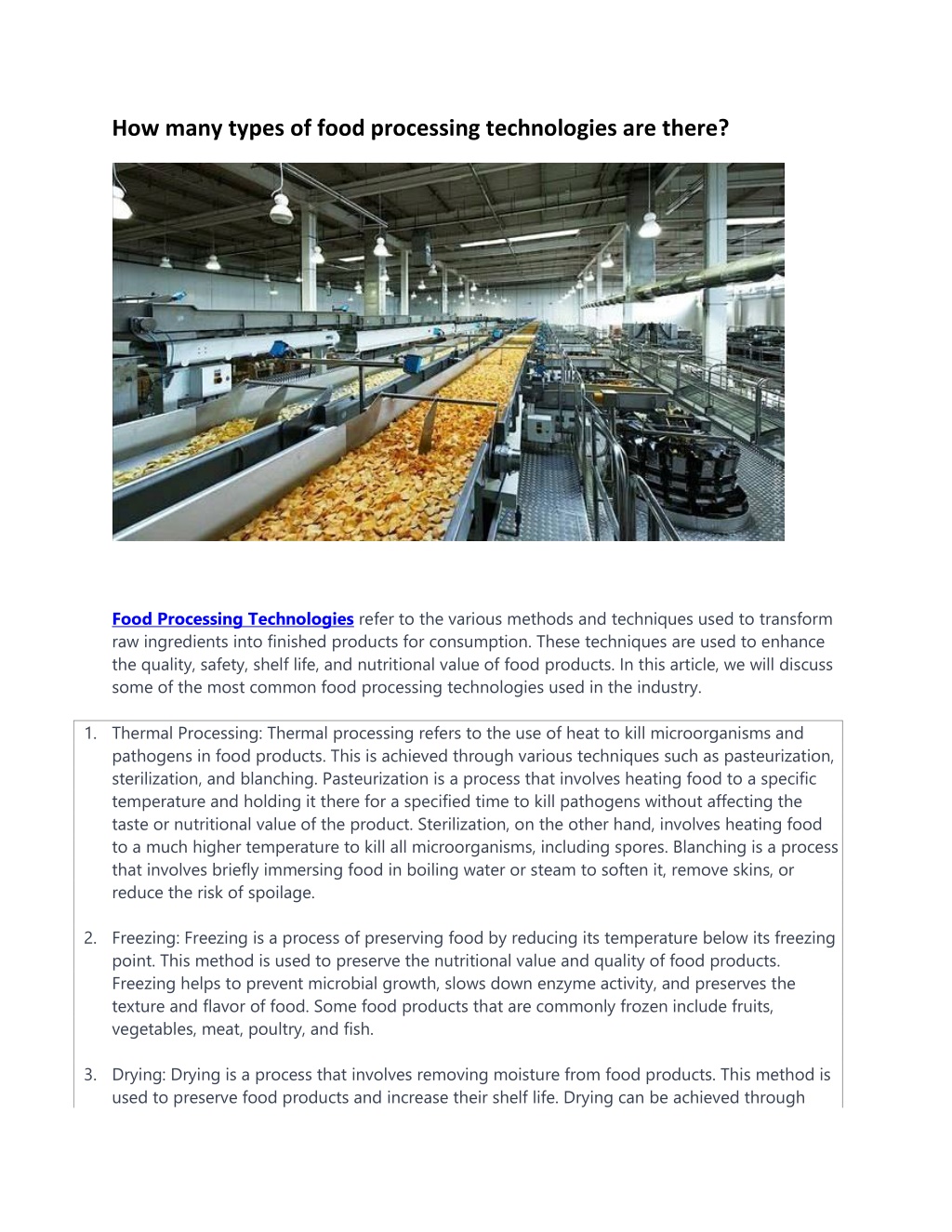 PPT Food Processing Technologies PowerPoint Presentation Free