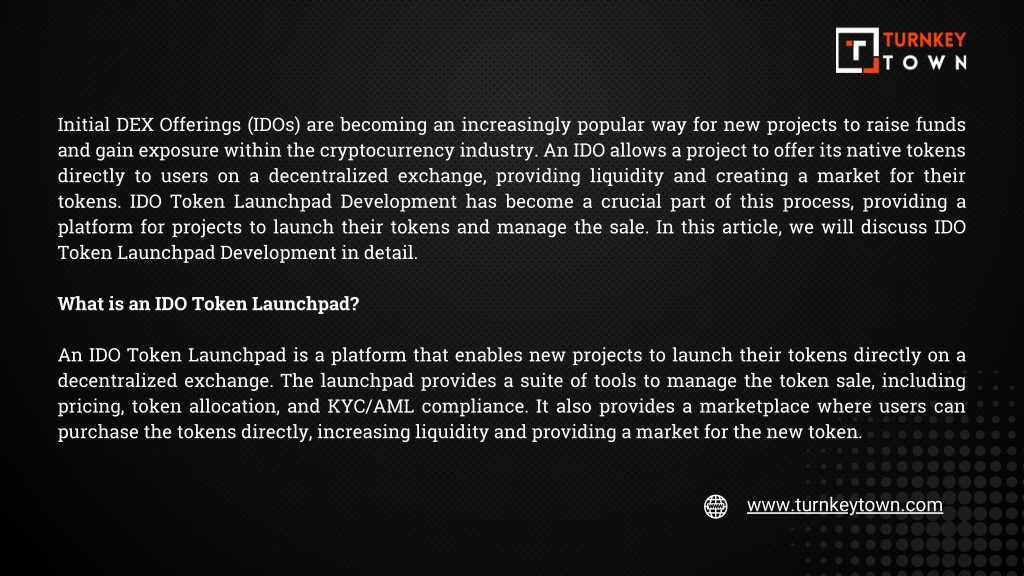 Ppt Ido Token Launchpad Development A Comprehensive Guide Powerpoint