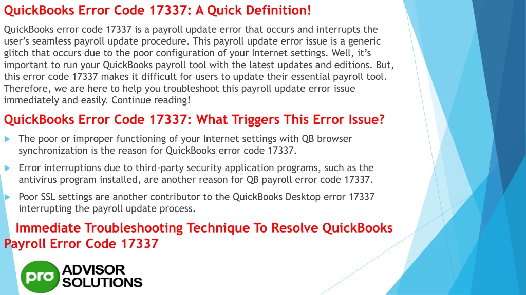 Ppt Learn The Methods To Eliminate Quickbooks Error Powerpoint