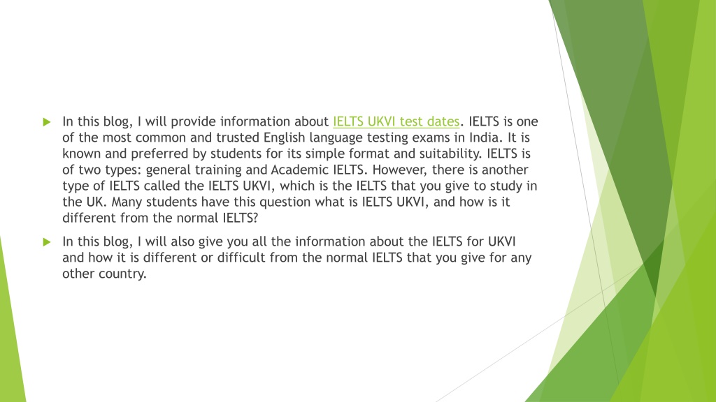 Ppt Ielts Ukvi Test Dates How Ielts Ukvi Powerpoint Presentation