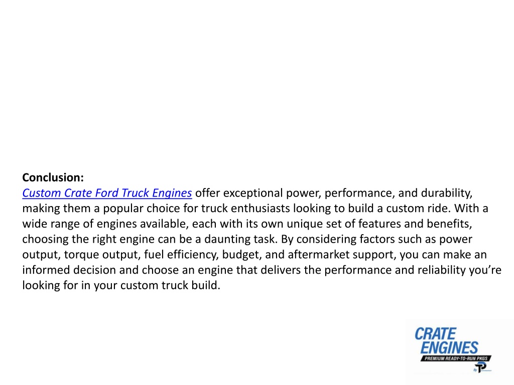 Ppt The Heart Of Your Custom Ride Custom Crate Ford Truck Engines