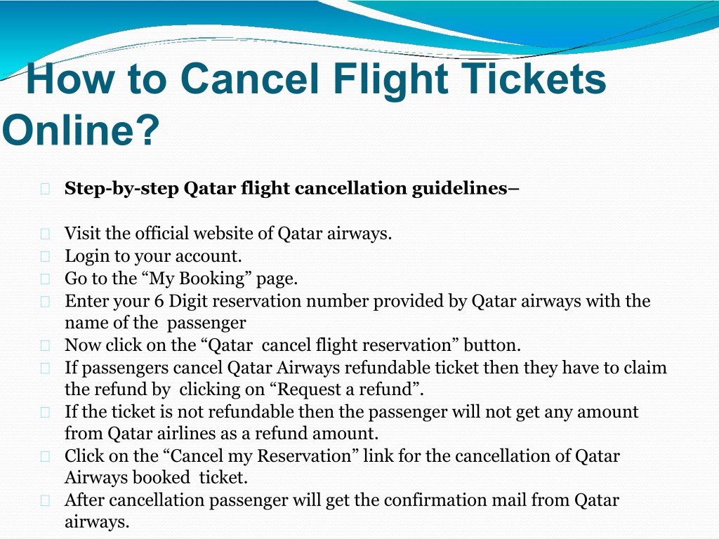 PPT Qatar Airways Cancellation Policy How To Cancel Flight