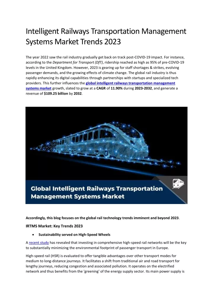 PPT Global Intelligent Roadways Transport Management Systems Market