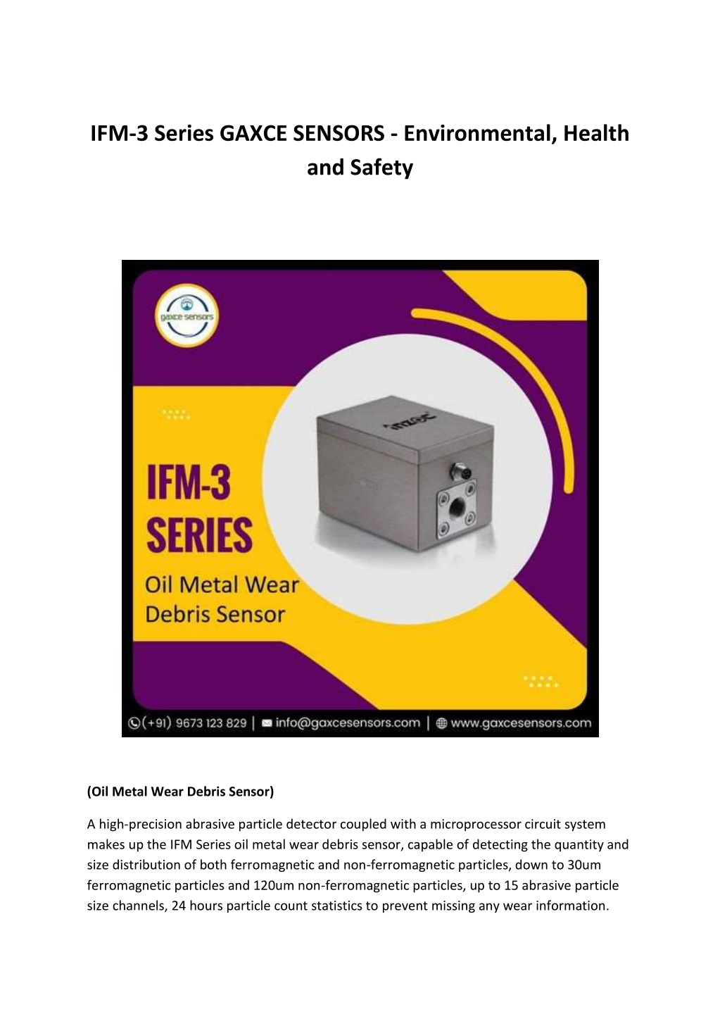 Ppt Ifm Series Gaxce Sensors Environmental Health And Safety