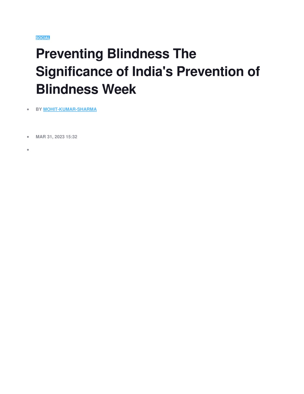 PPT Preventing Blindness The Significance Of India S Prevention Of