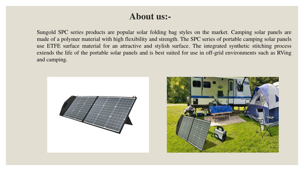 Ppt Camping Solar Panels Sungoldsolar Us Powerpoint Presentation