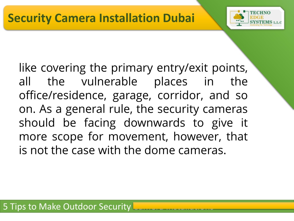 PPT Tips To Make Outdoor Security Camera Installation In Dubai