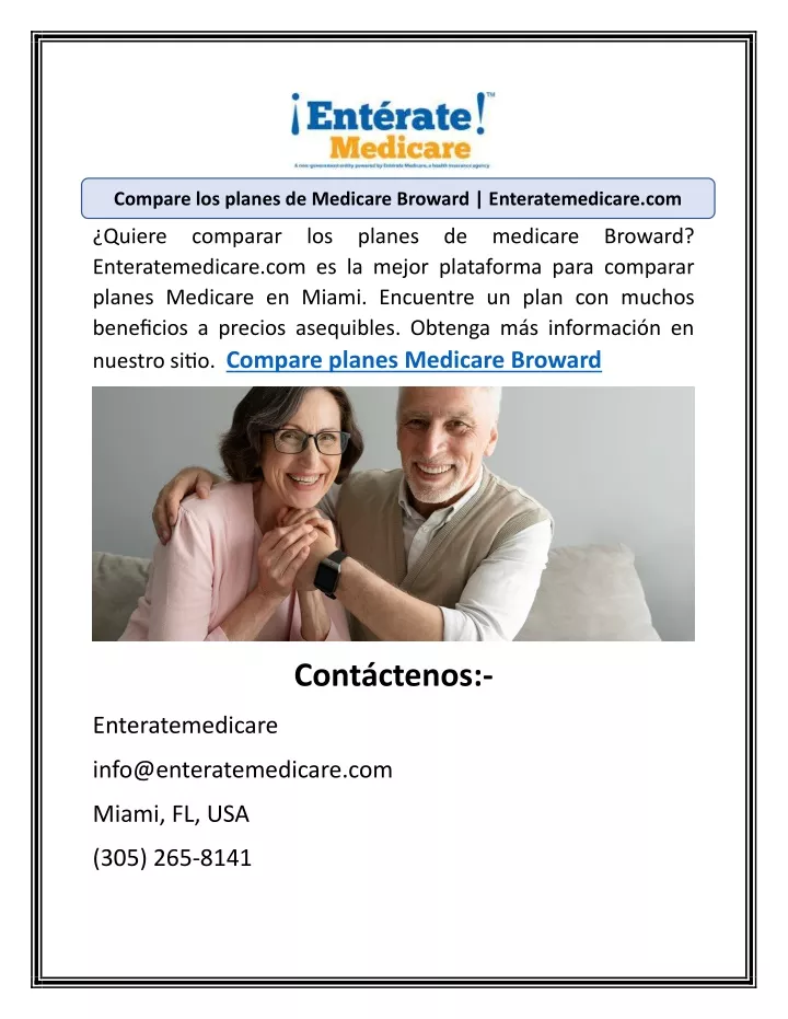 Ppt Compare Los Planes De Medicare Broward Enteratemedicare