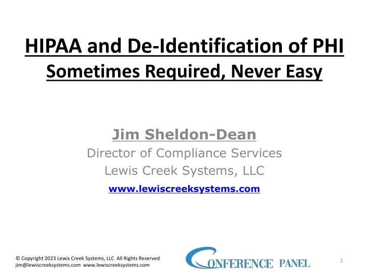 Ppt Understanding De Identification Of Phi Under Hipaa Regulations