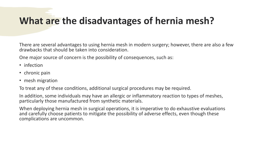 PPT Modern Hernia Surgery And Mesh PowerPoint Presentation Free