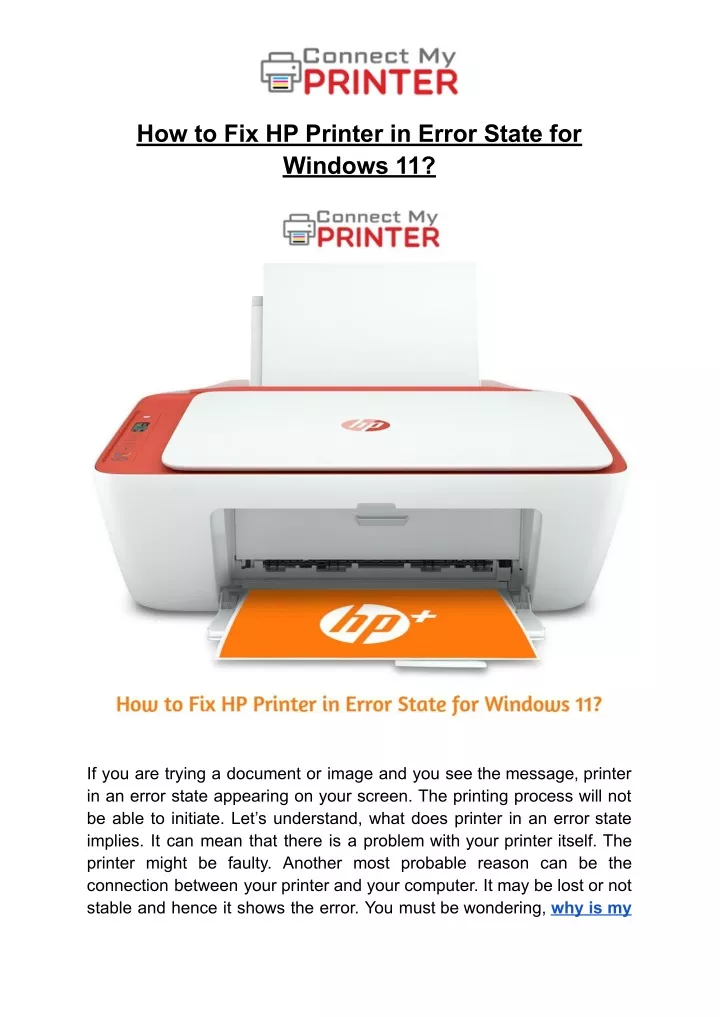 Ppt How To Fix Hp Printer In Error State For Windows Powerpoint Presentation Id