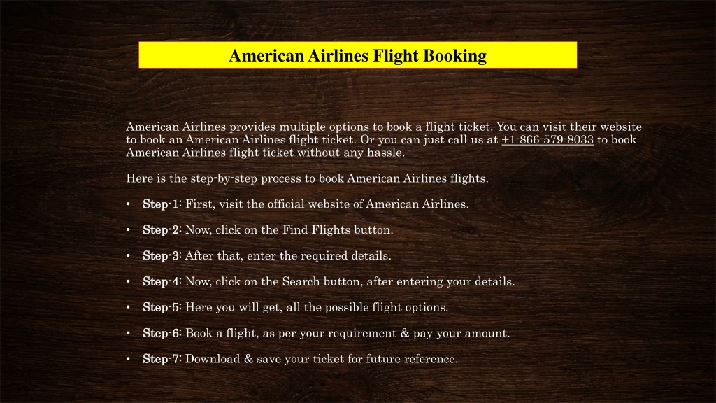 PPT American Airlines Flight Deals 18665798033 PowerPoint