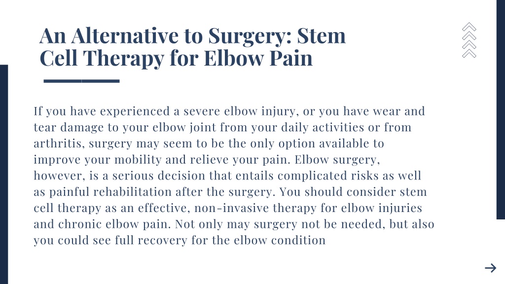 PPT - Stem Cell Therapy for Elbow Pain | Dr. David Greene Arizona ...