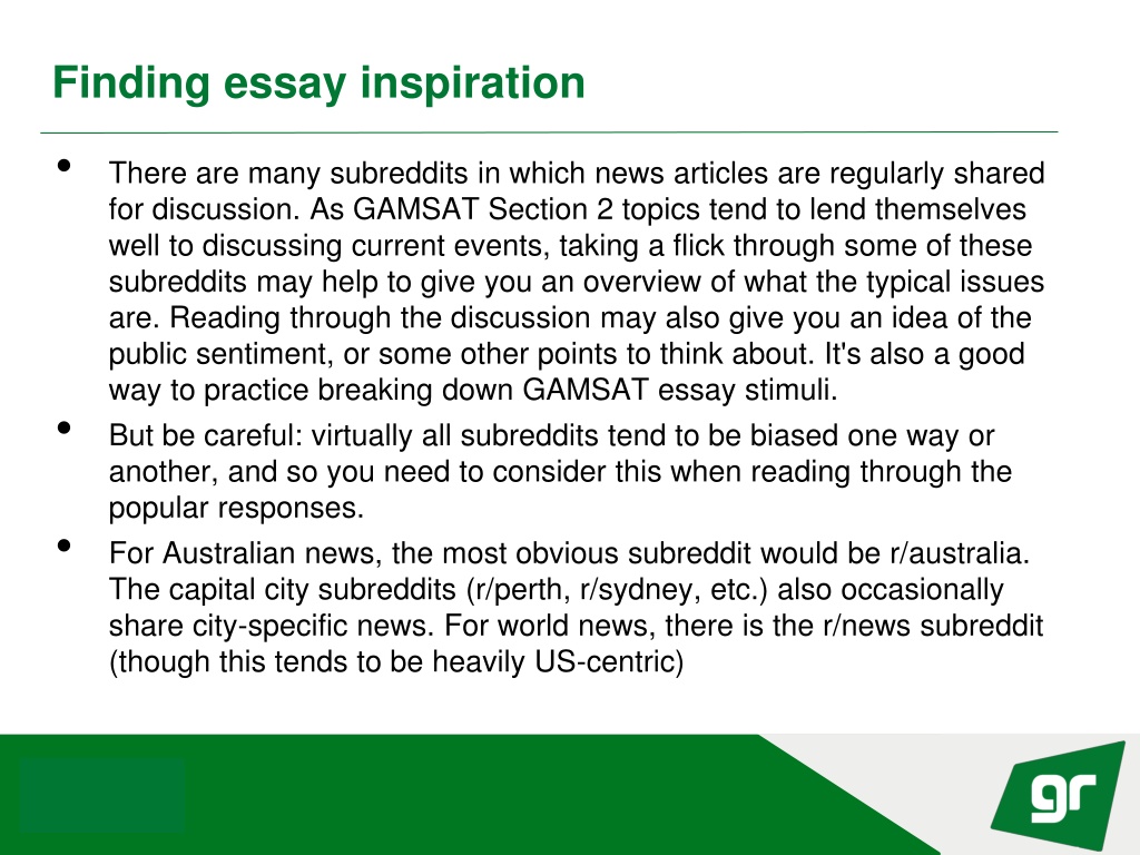 gamsat essay reddit