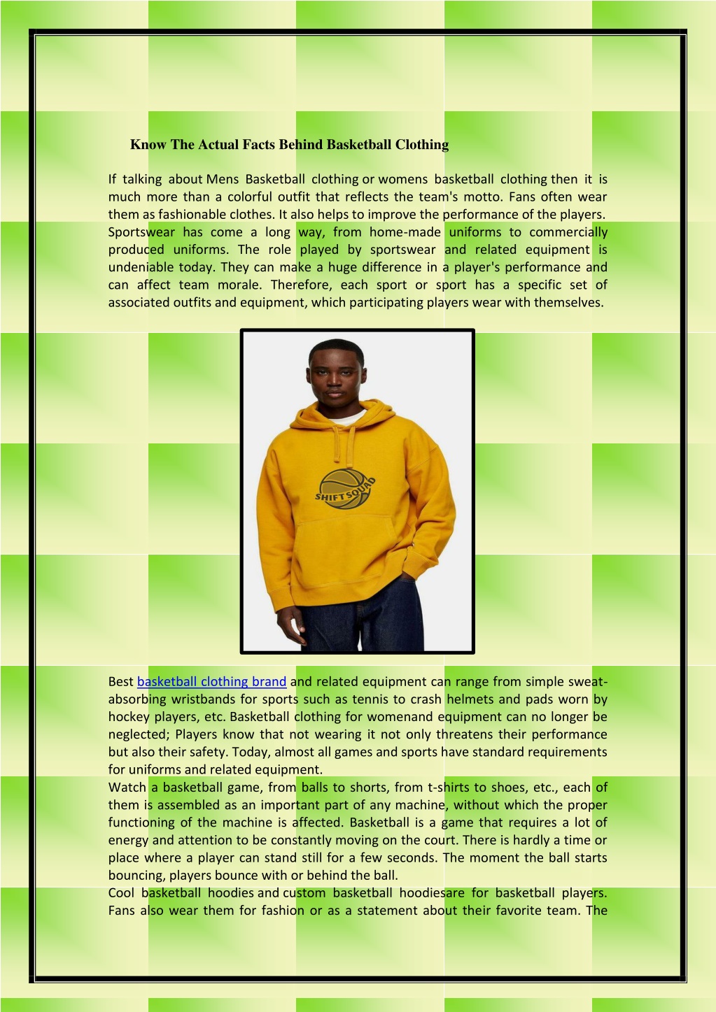 PPT - Know The Actual Facts Behind Basketball Clothing PowerPoint ...