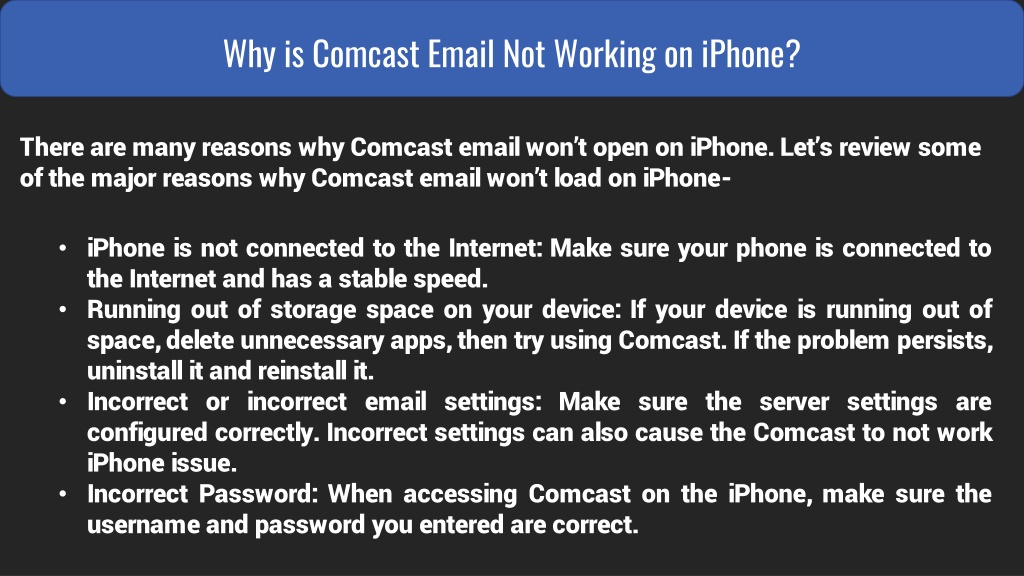 PPT How to Fix Comcast Email Not Working On iPhone 1(559)3122872