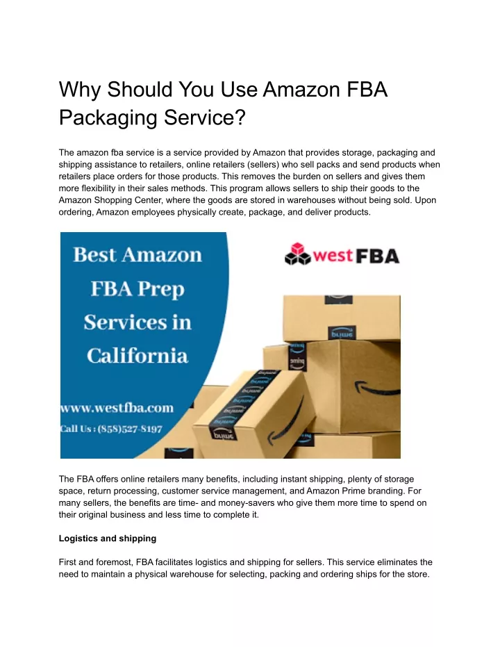 PPT Why Should You Use Amazon FBA Packaging Service PowerPoint