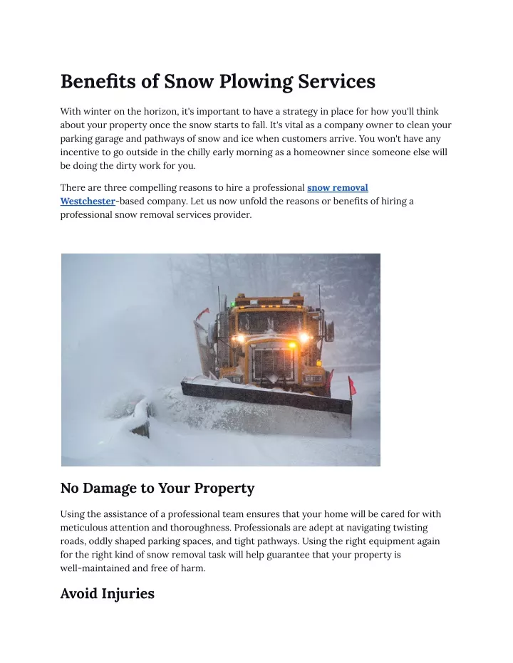 PPT Benefits of Snow Plowing Services.docx PowerPoint Presentation