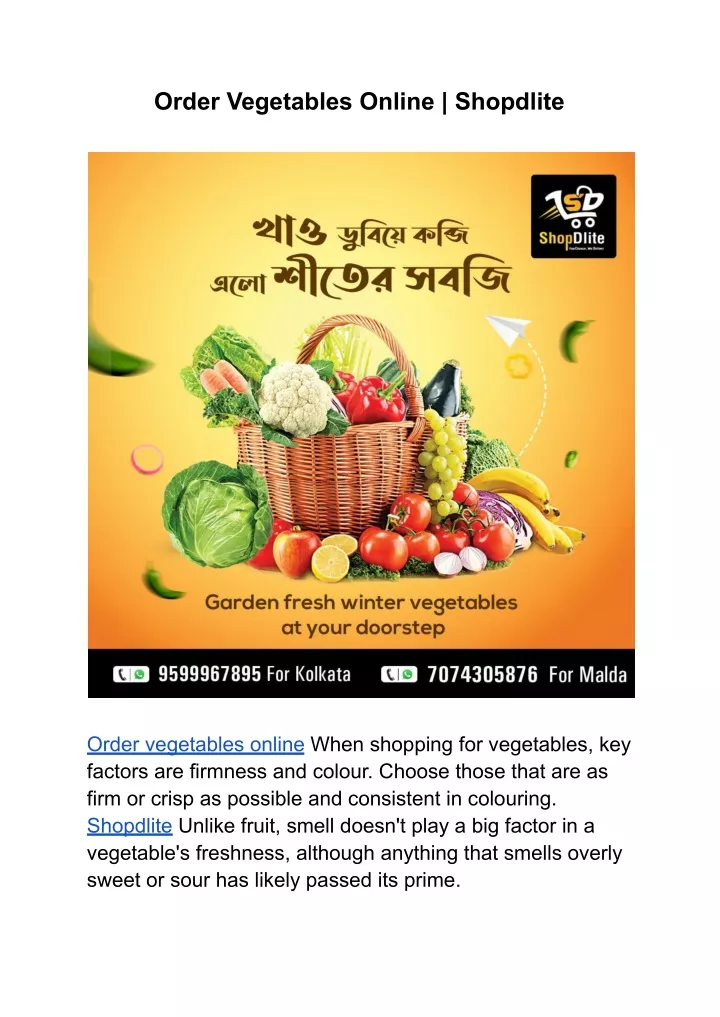 PPT Order Vegetables Online Shopdlite PowerPoint Presentation, free