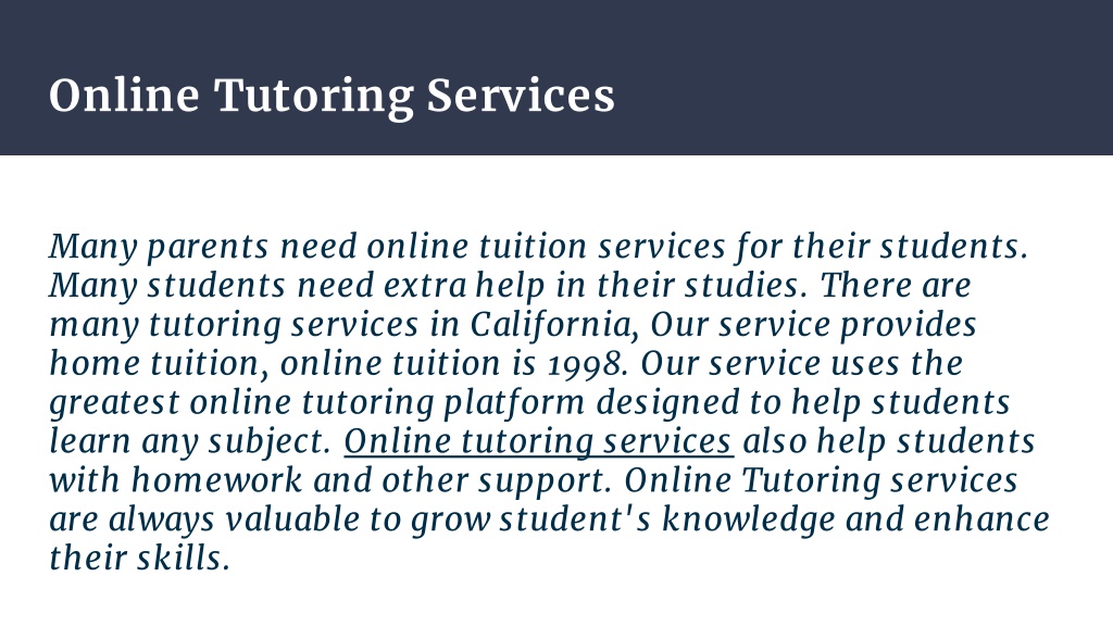 PPT - Best Online Tutoring Services PowerPoint Presentation, free ...