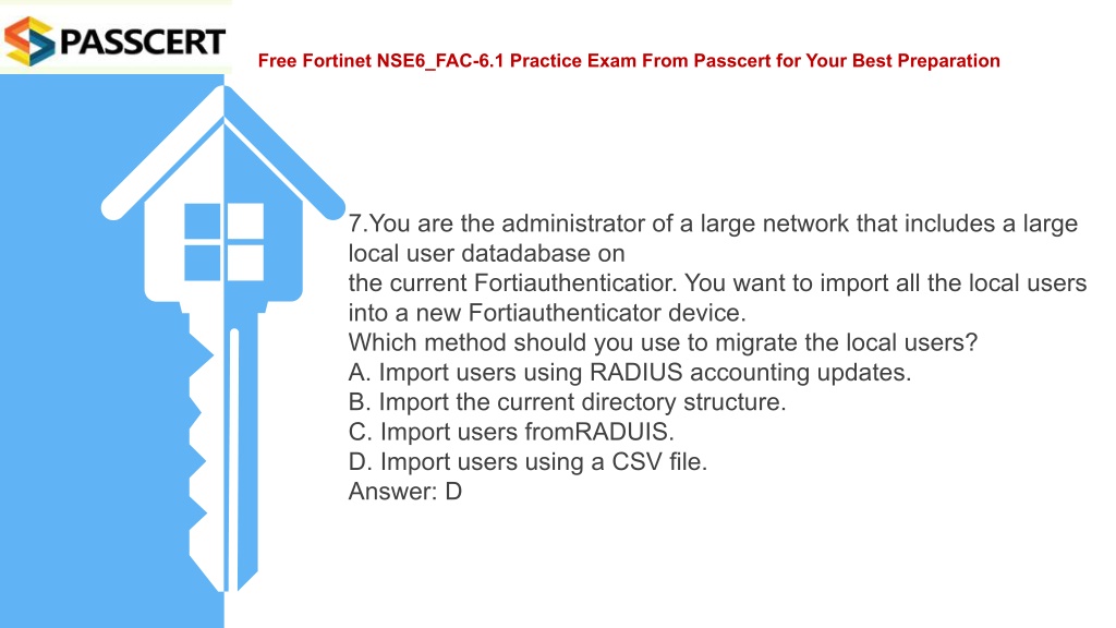 PPT - Fortinet NSE 6 - FortiAuthenticator 6.1 NSE6_FAC-6.1 Dumps Sns-Brigh10