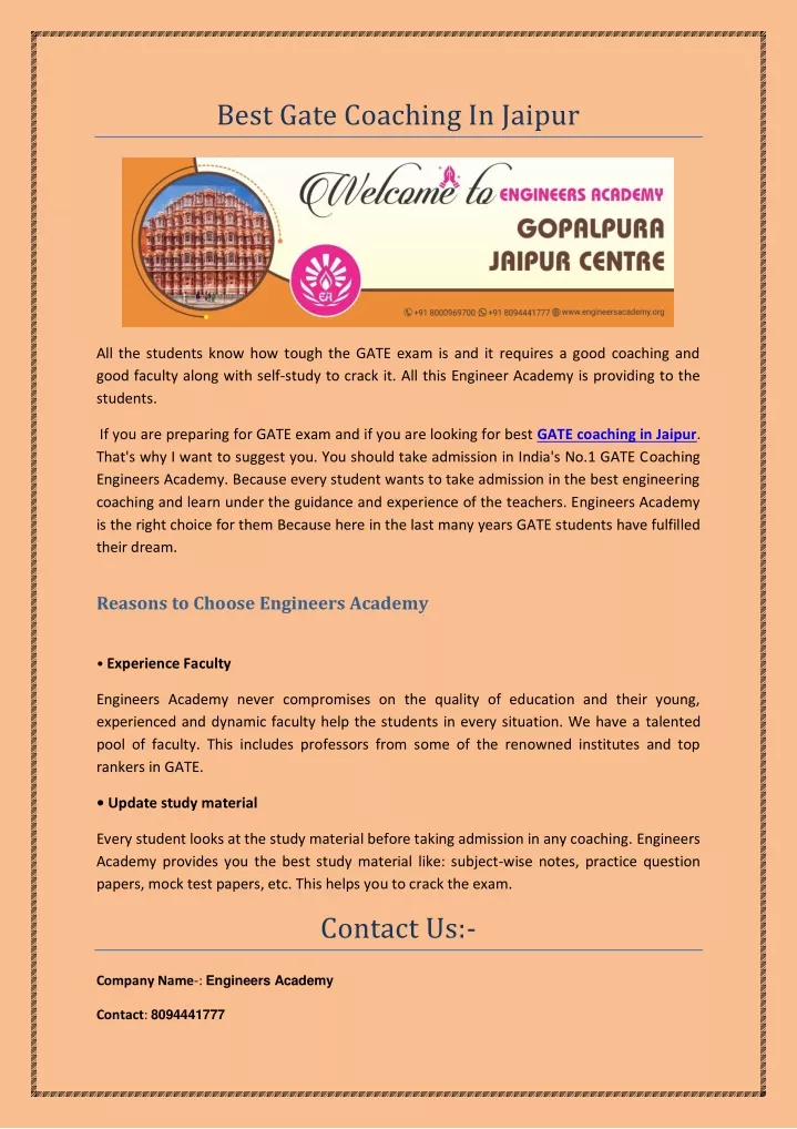 GATE COACHING IN JAIPUR visual data 4