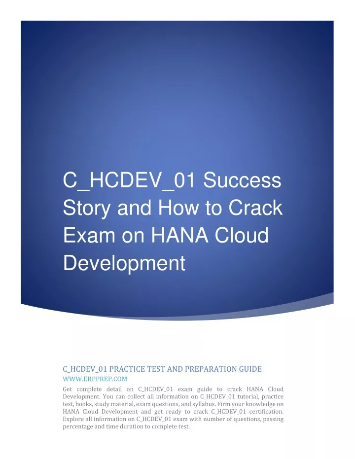 C_HANADEV_18 Zertifizierungsantworten