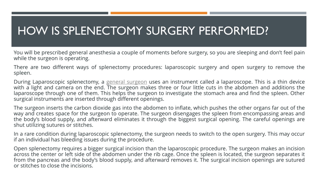 PPT - Laparoscopic Splenectomy at Southlake General Surgery PowerPoint ...