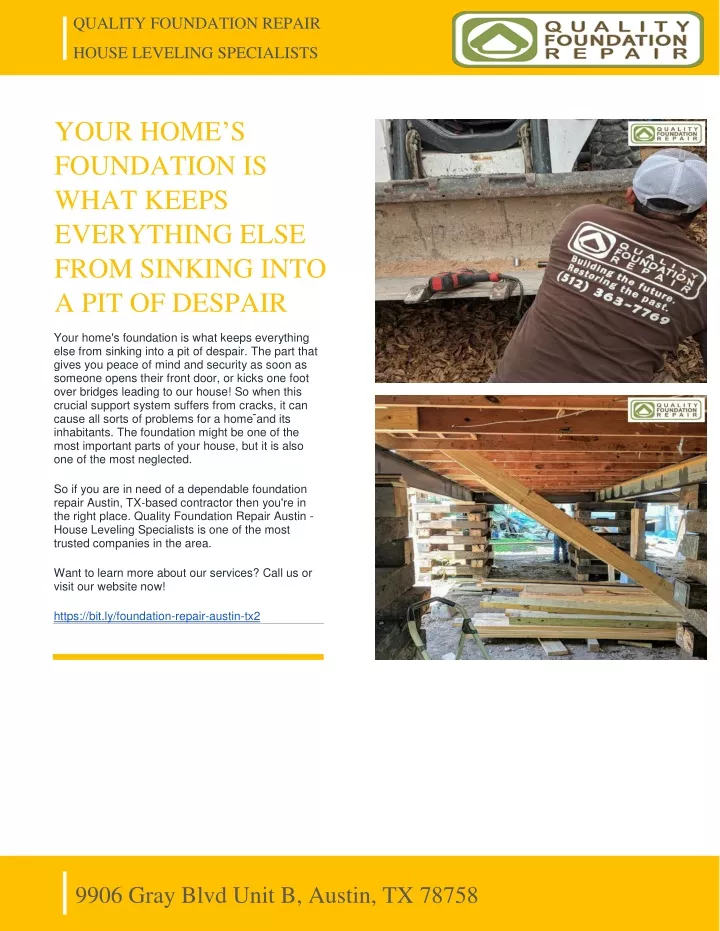 PPT QUALITY FOUNDATION REPAIR YOUR HOME’S FOUNDATION IS WHAT KEEPS