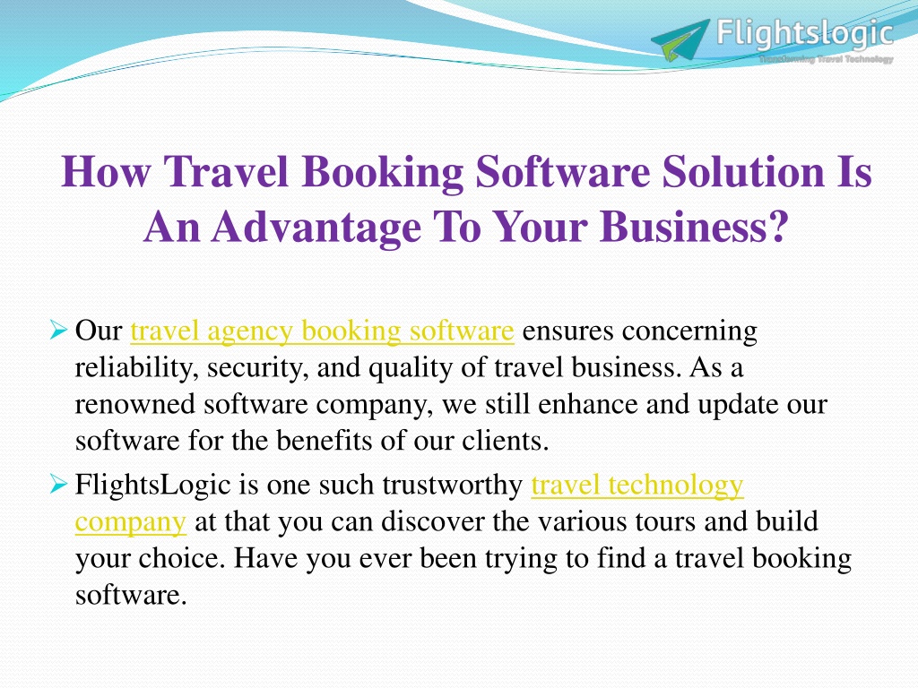 PPT - Travel Booking Software PowerPoint Presentation, Free Download ...