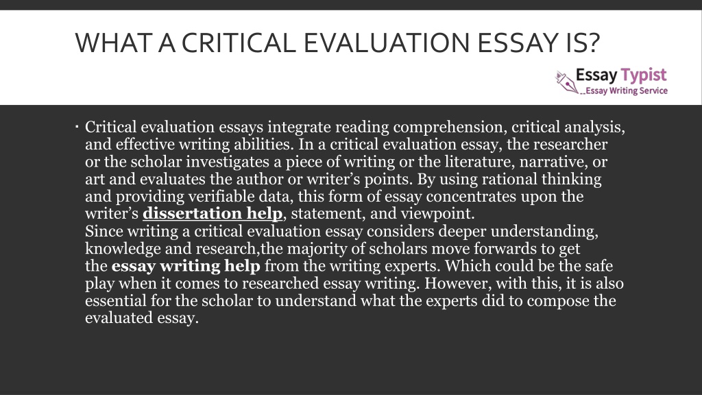 how to do a critical evaluation essay