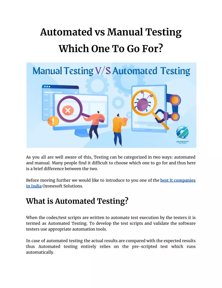 Ppt Automated Vs Manual Testing Which One To Go For Powerpoint Presentation Id 11313368