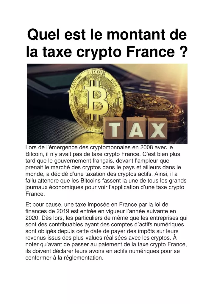 france taxe crypto