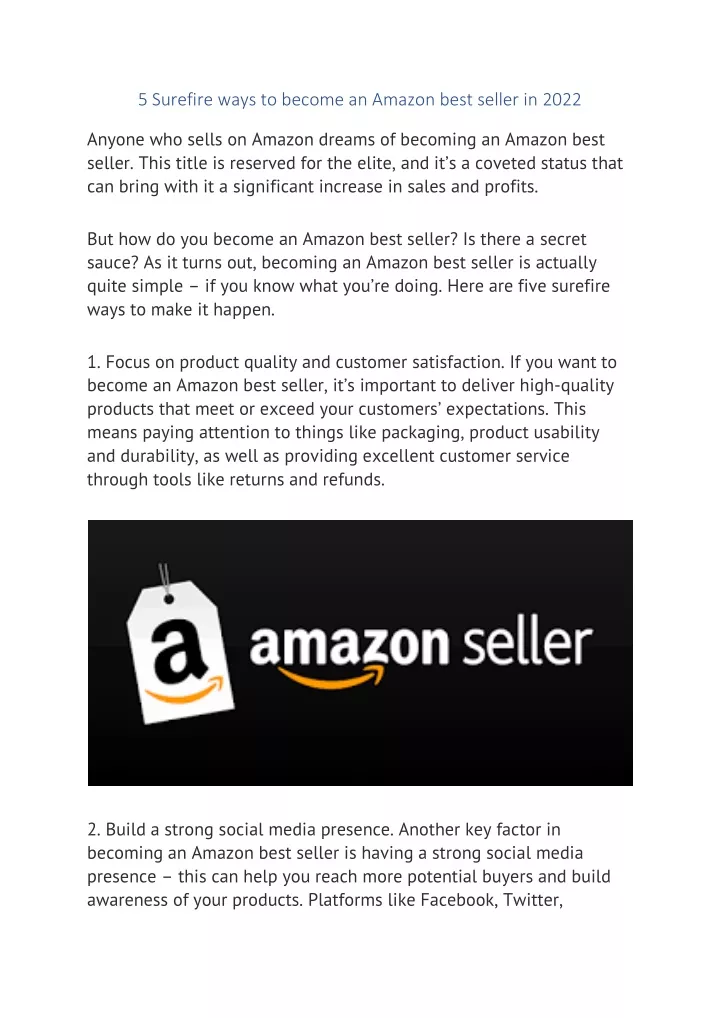 PPT 5 Surefire Ways To Become An Amazon Best Seller In 2022 