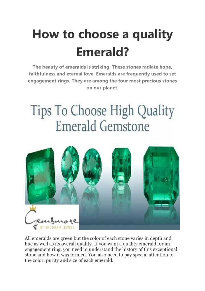 PPT How to choose a quality Emerald? PowerPoint Presentation, free
