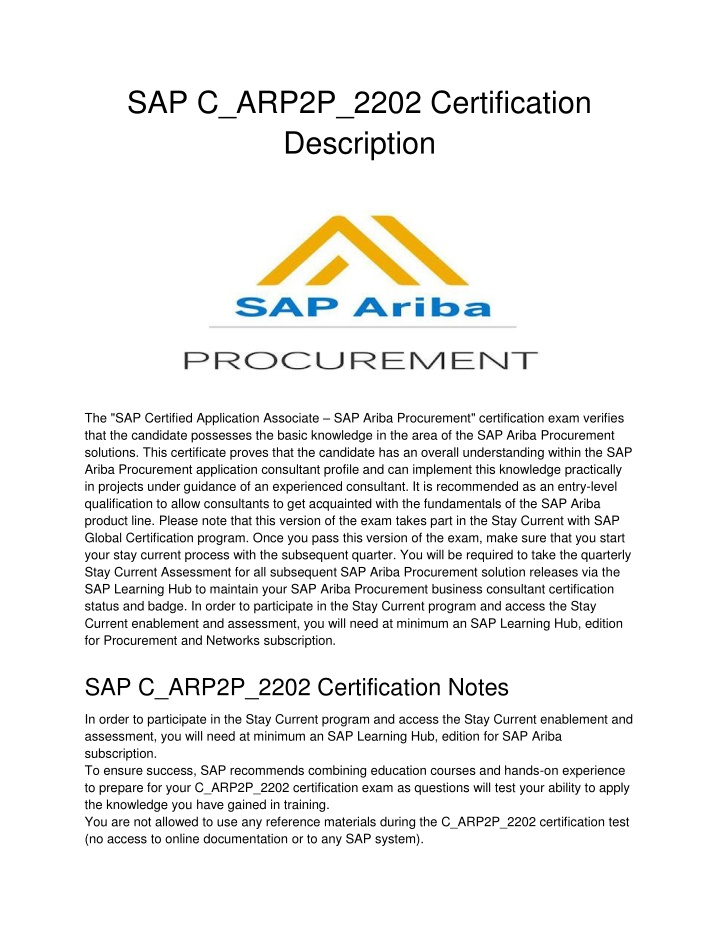 PPT - SAP C_ARP2P_2202 Certification PowerPoint Presentation, free Sns-Brigh10