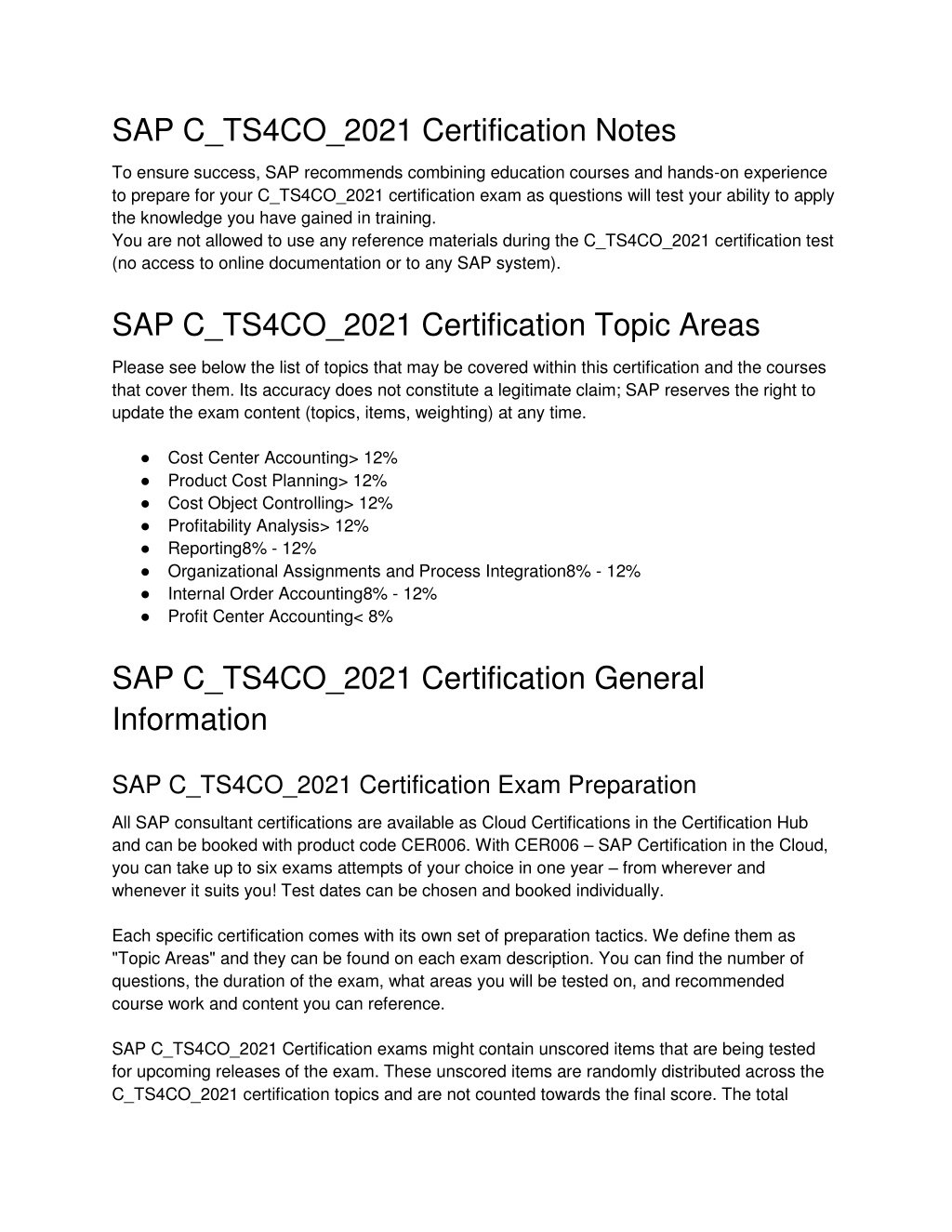 C_TS4CO_2021 Latest Exam Fee