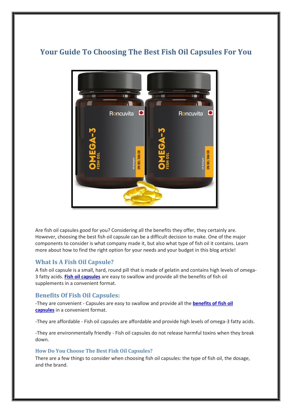 PPT Your Guide To Choosing The Best Fish Oil Capsules For You