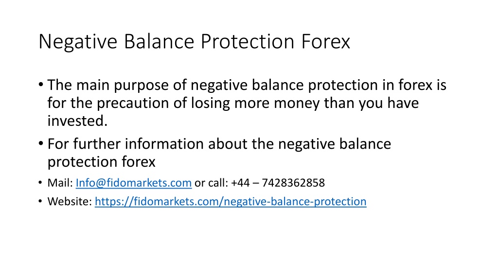 PPT - Negative Balance Protection Forex PowerPoint Presentation, free ...