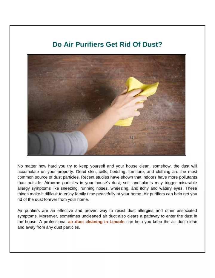 PPT Does Air Purifier Help To Get Rid Of Dust? PowerPoint