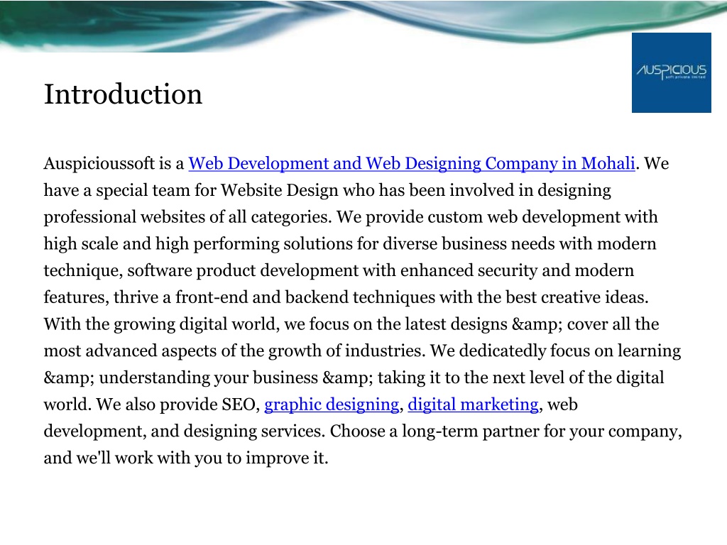 PPT - Web Development and Web Designing Company in Mohali PowerPoint ...