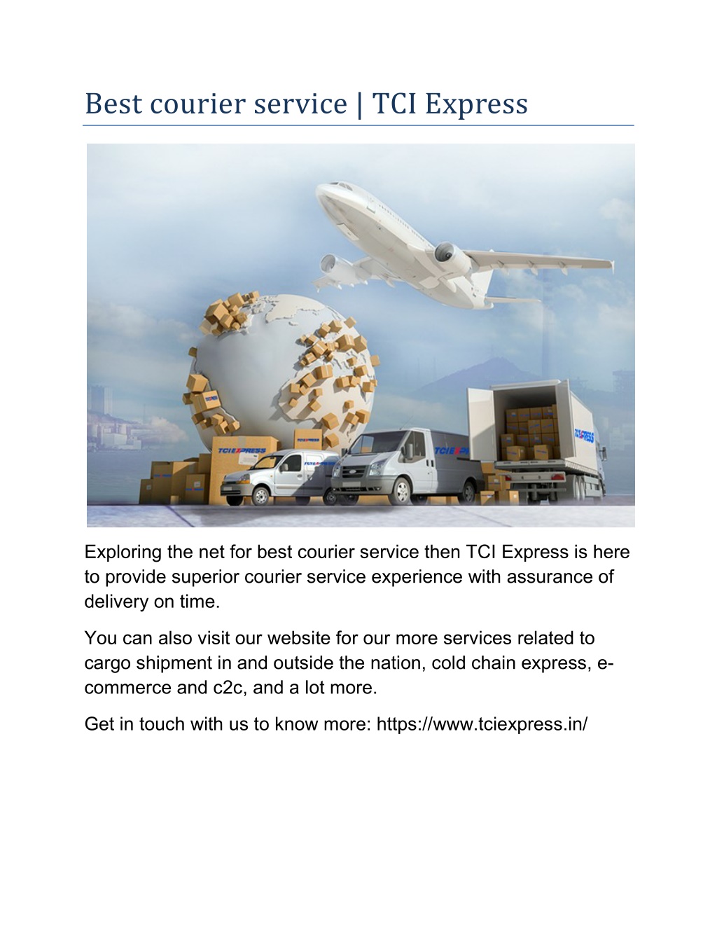 PPT - Best Courier Service | TCI Express PowerPoint Presentation, Free ...