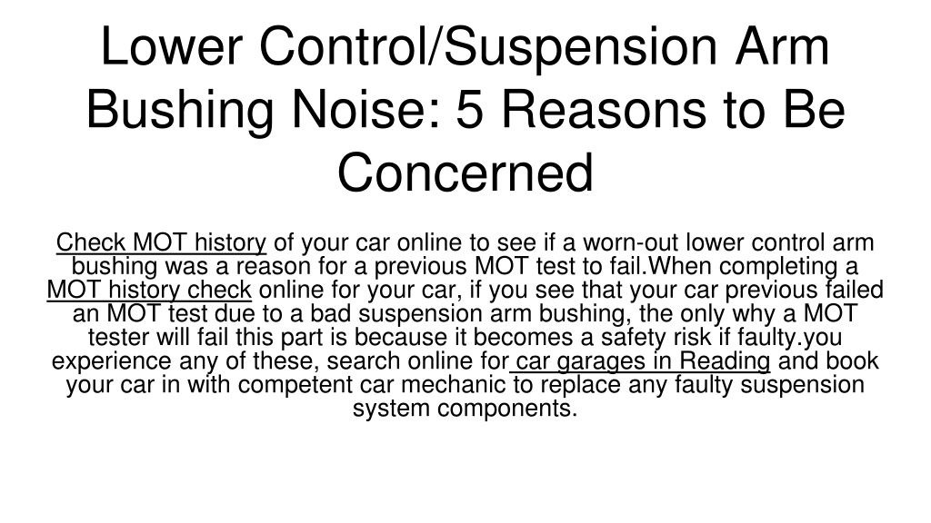 PPT Lower Control_Suspension Arm Bushing Noise_ 5 Reasons to Be