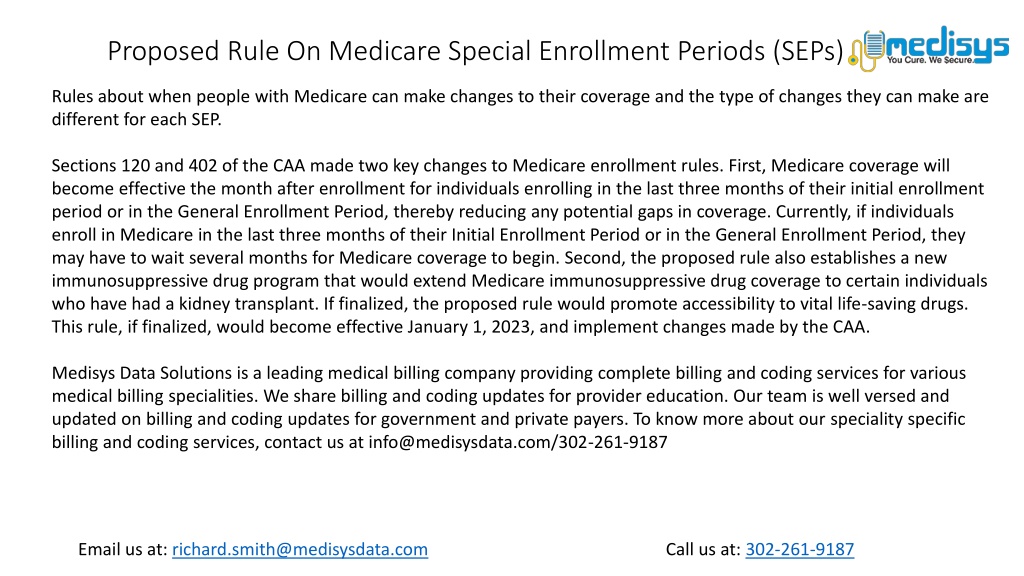 Ppt - Proposed Rule On Medicare Special Enrollment Periods (seps 